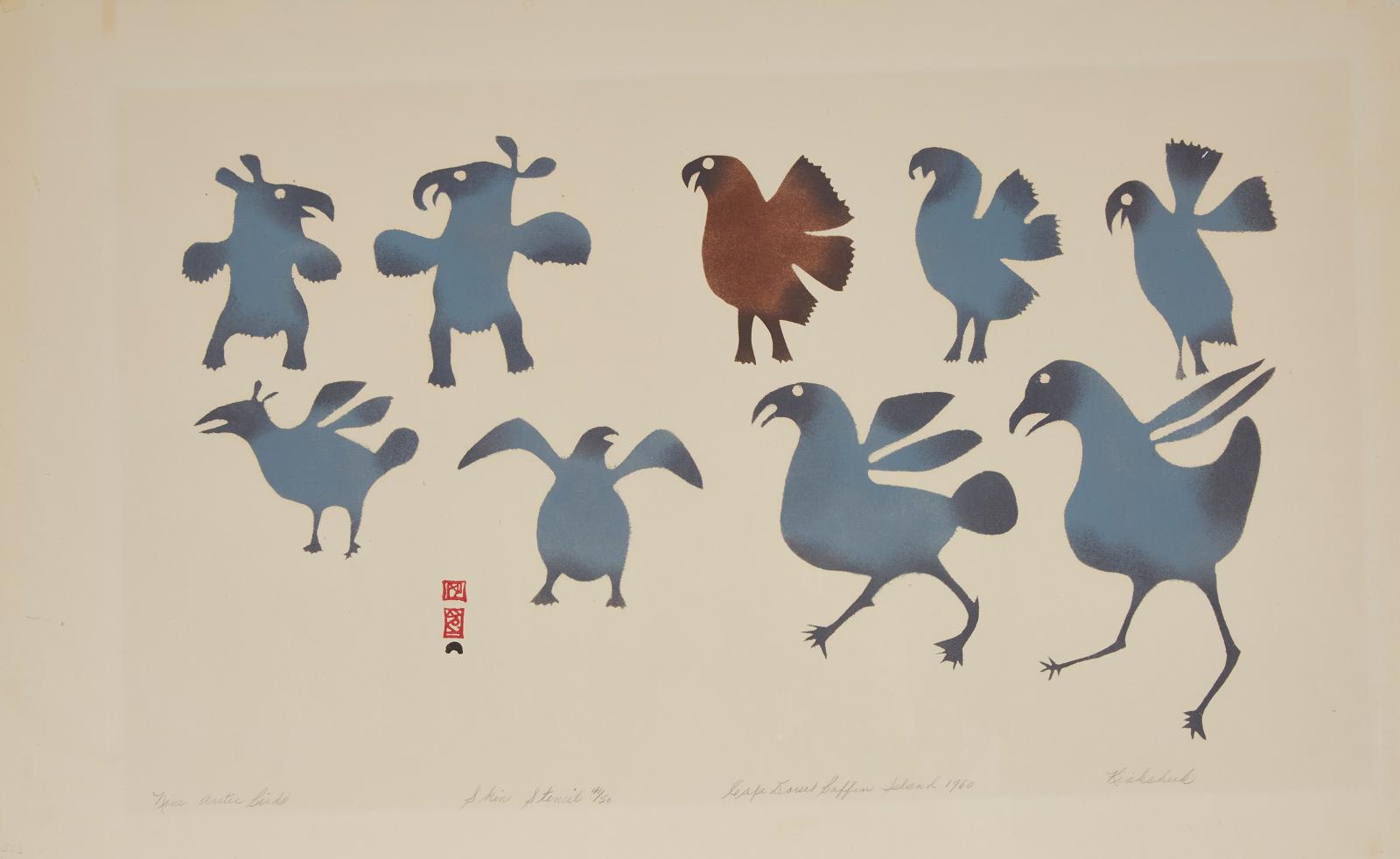 Kiakshuk (1886-1966) - Nine Arctic Birds