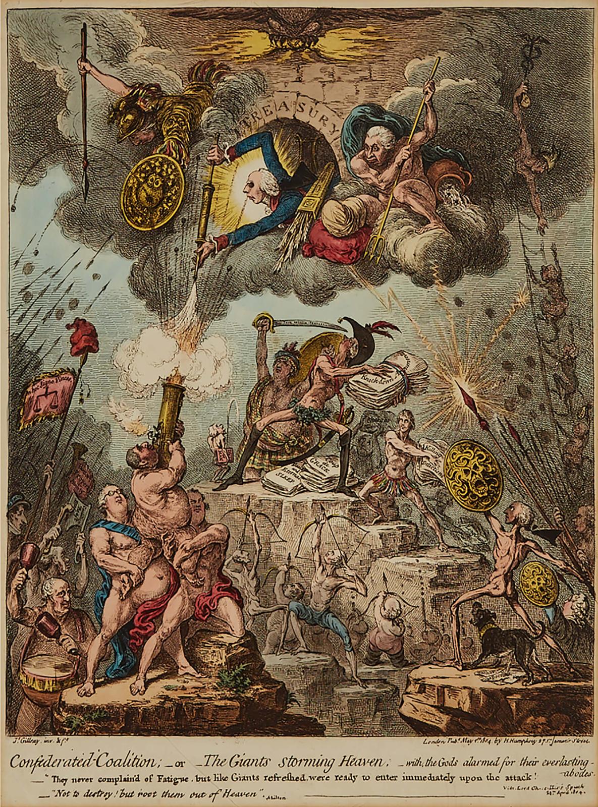 James Gillray (1757-1815) - Confederated-Coalition Or The Giants Storming Heaven, 1804 [george, 10240]