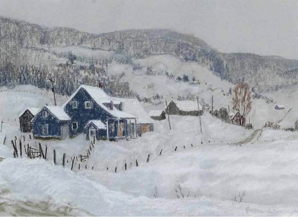 Horace Champagne (1937) - Village Landscape In Winter