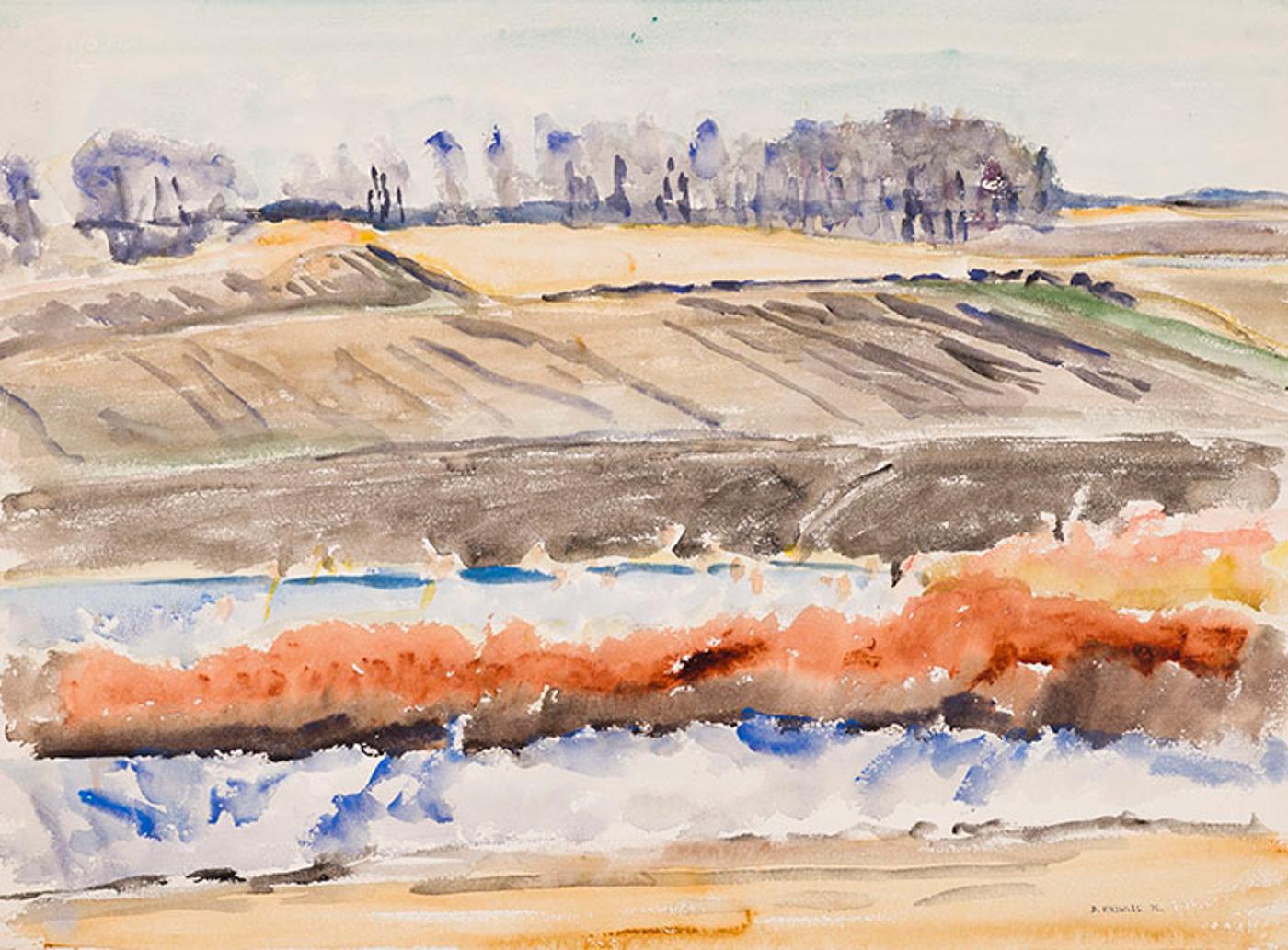 Dorothy Elsie Knowles (1927-2001) - Trees at the Top of the Hill