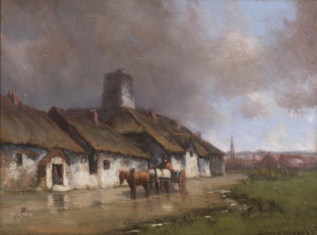 Homer Ransford Watson (1855-1936) - Horse And Cart With Cottage Under Stormy Sky