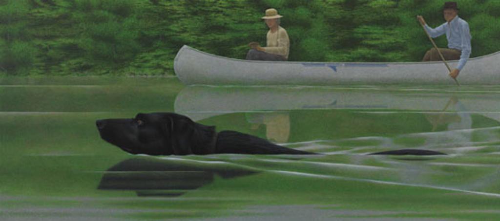 Alexander (Alex) Colville (1920-2013) - Swimming Dog and Canoe