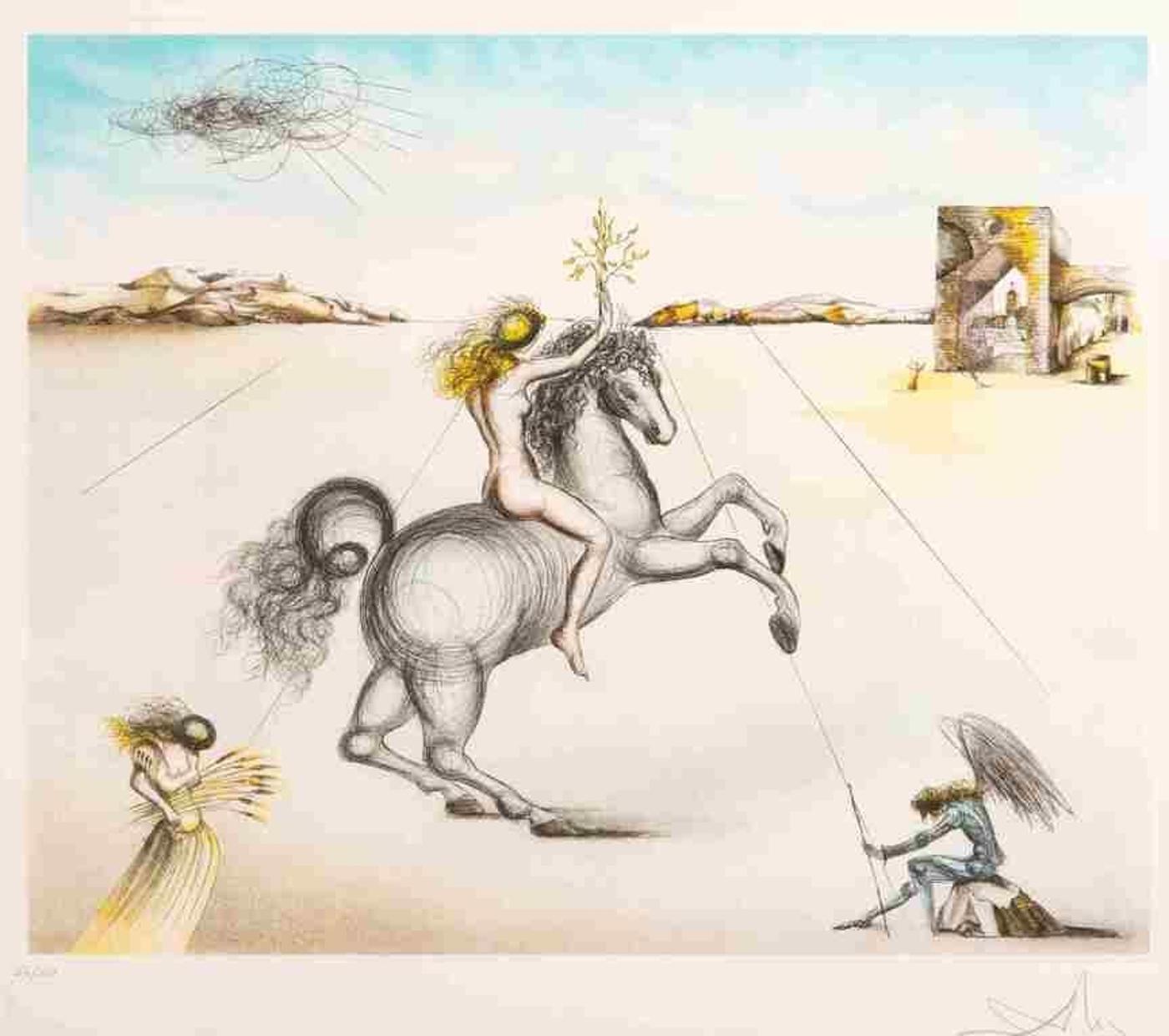 Salvador Dalí (1904-1989) - Lady Godiva Entering the Paranoic Village