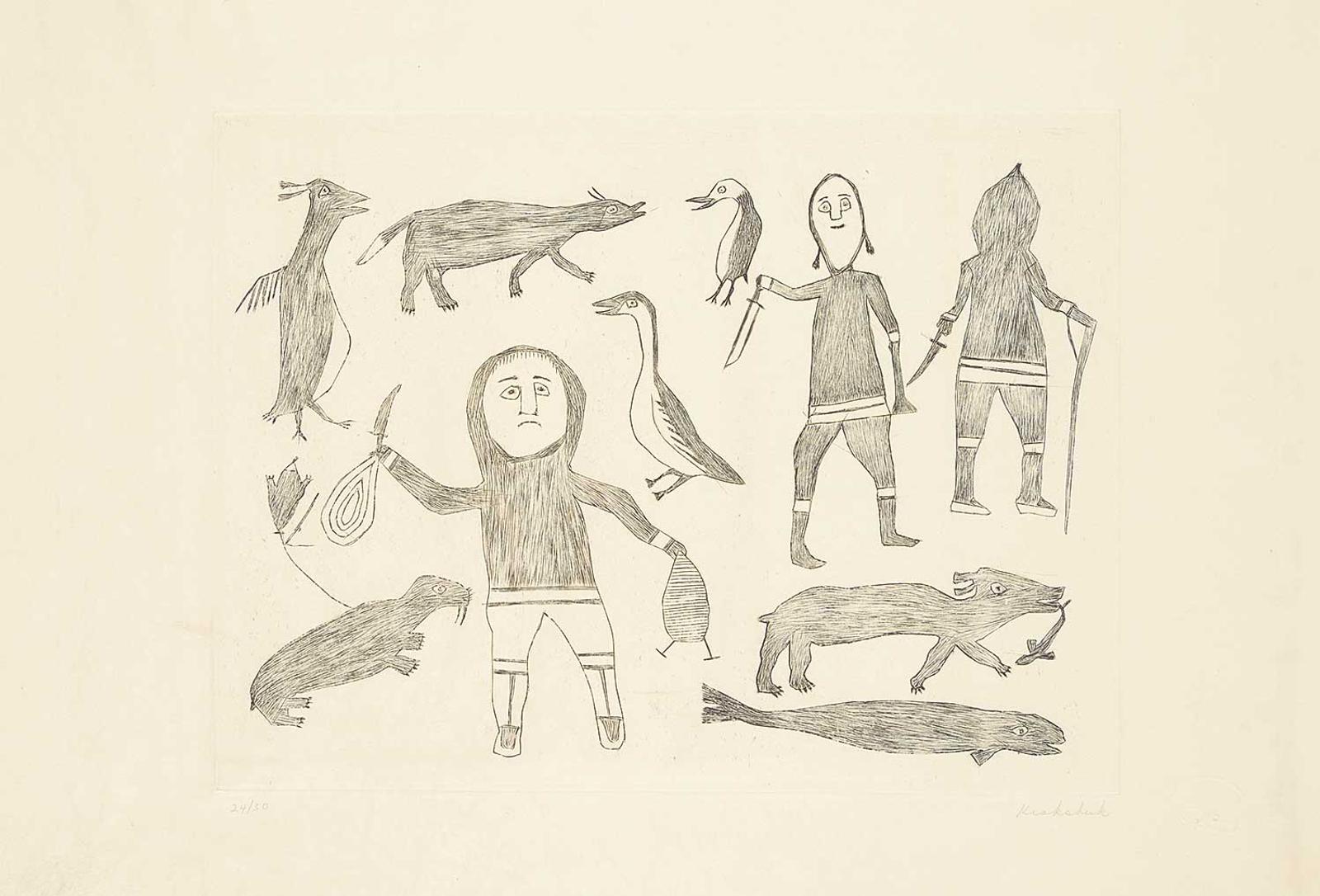 Kiakshuk Inuit - Untitled - The Hunters  #24/50