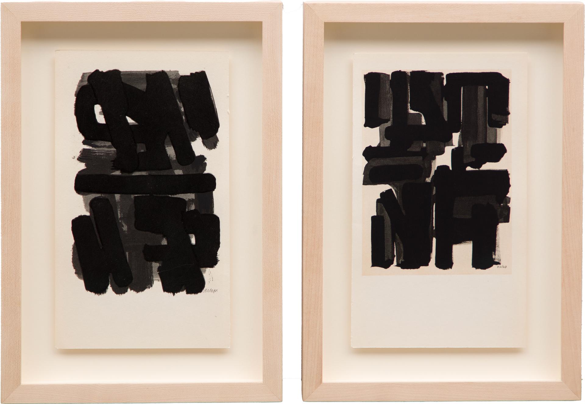 Pierre Soulages (1919) - Gouache 6, Gouache 9, 1957