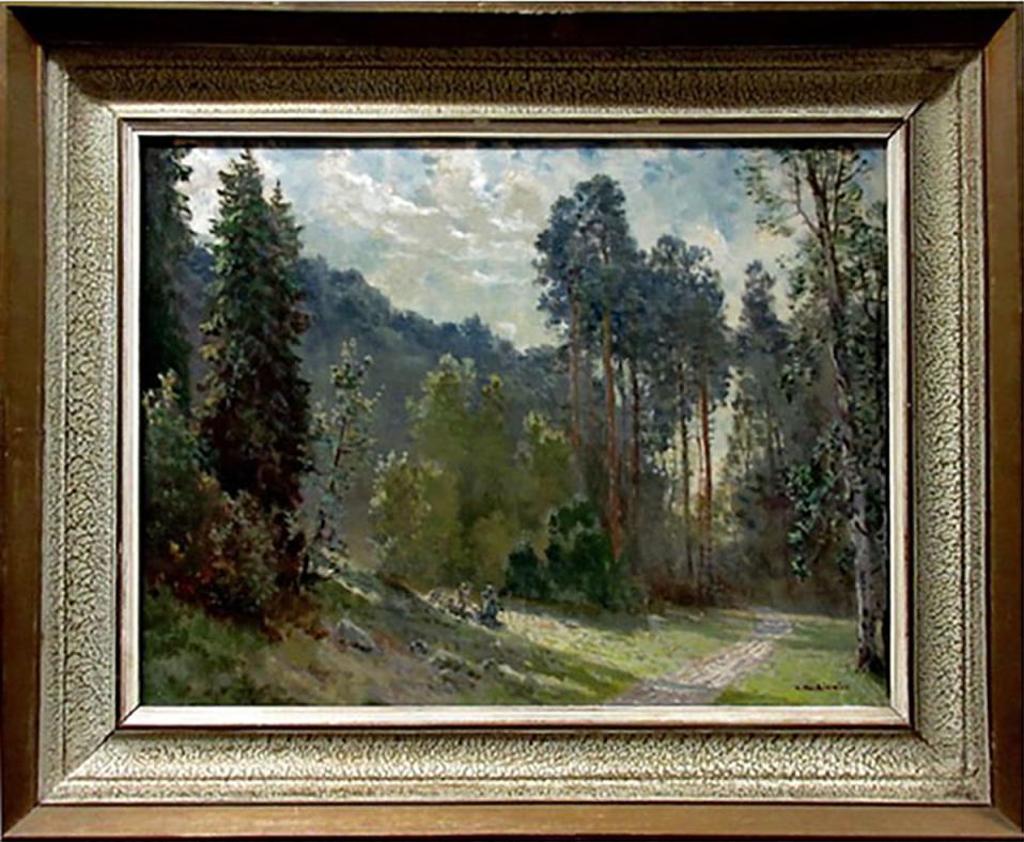 Konstanty Mackiewicz (1894-1985) - Untitled (Sunlit Road Thru Woods)