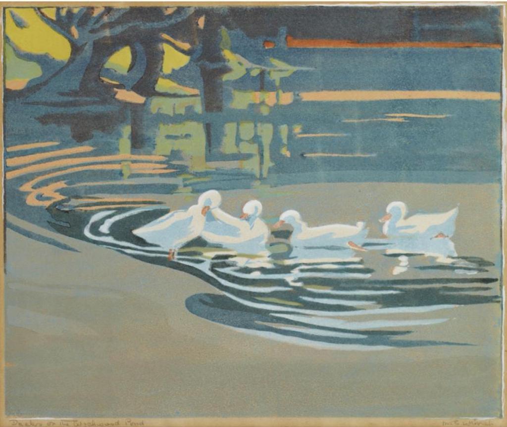Mary Evelyn Wrinch (1877-1969) - Ducks On Wychwood Pond