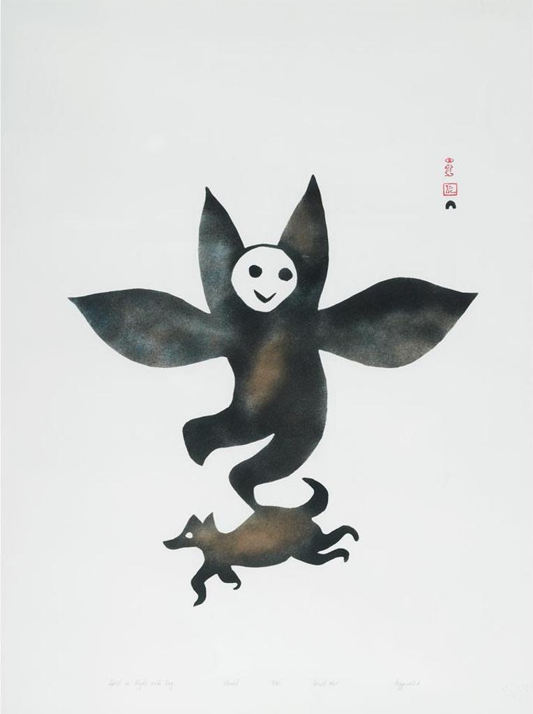 Egevadluq (Eegyvuldluk) Ragee (1920-1983) - Spirit In Flight With Dog