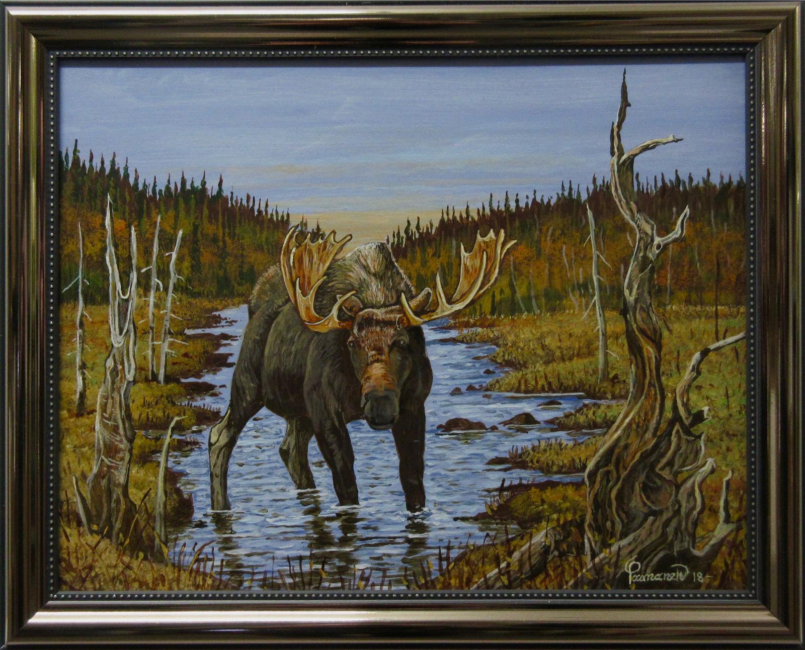 Robert Paananen (1934) - Bull Moose In The Beaver Meadow