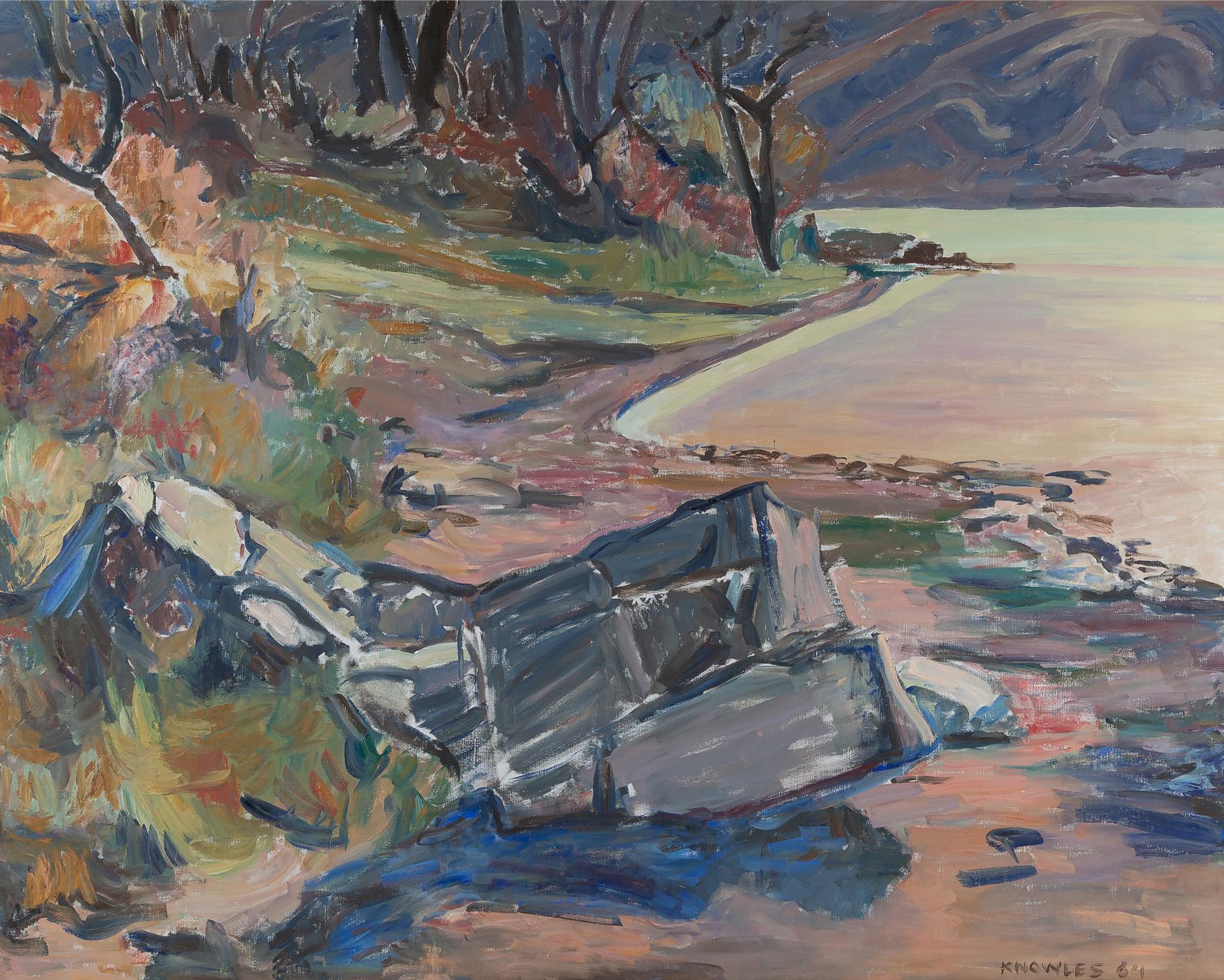 Dorothy Elsie Knowles (1927-2001) - Views Of The Qu'appelle Valley, Rocks On The Lakeshore, 1963