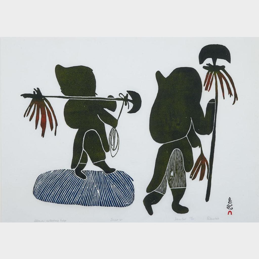 Pitseolak Ashoona (1904-1983) - Women Collecting Kelp