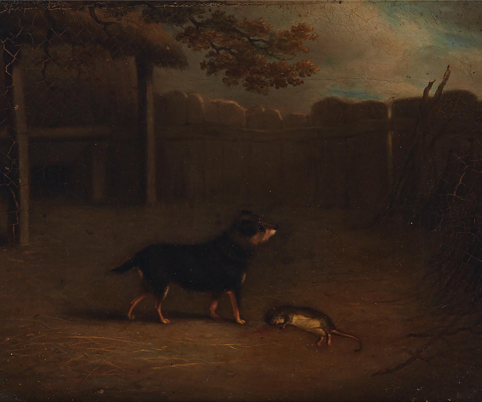 Bennet Hubbard (1806-1870) - The Master Of  His Game (Jagdterrier Terrier In A Barnyard), March, 1848