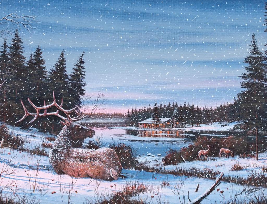 Bob Millard (1947-2014) - Untitled - Elk Near Cabin