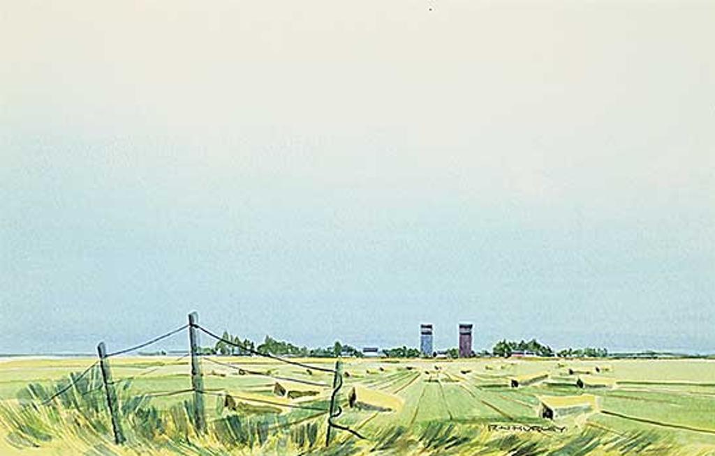 Robert Newton Hurley (1894-1980) - Untitled - Hay Bales on the Prairies