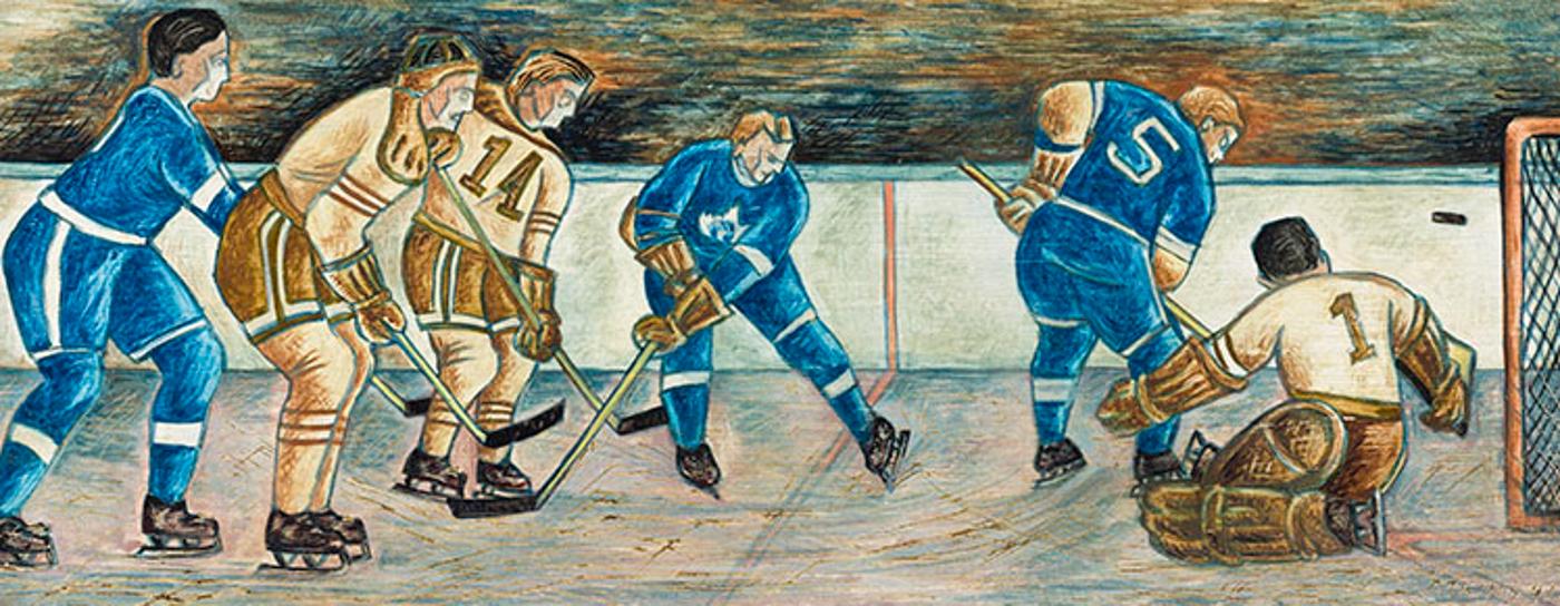 Ernest Caven Atkins (1907-2000) - Boston Bruins vs. Toronto Maple Leafs