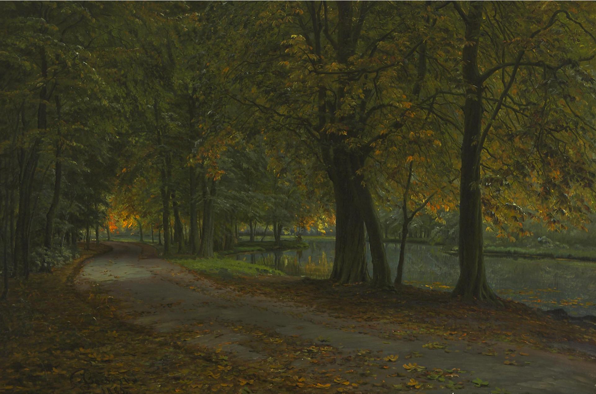 Johannes Boesen (1847-1916) - Efteraar (Autumn) A Woodland Path, 1885