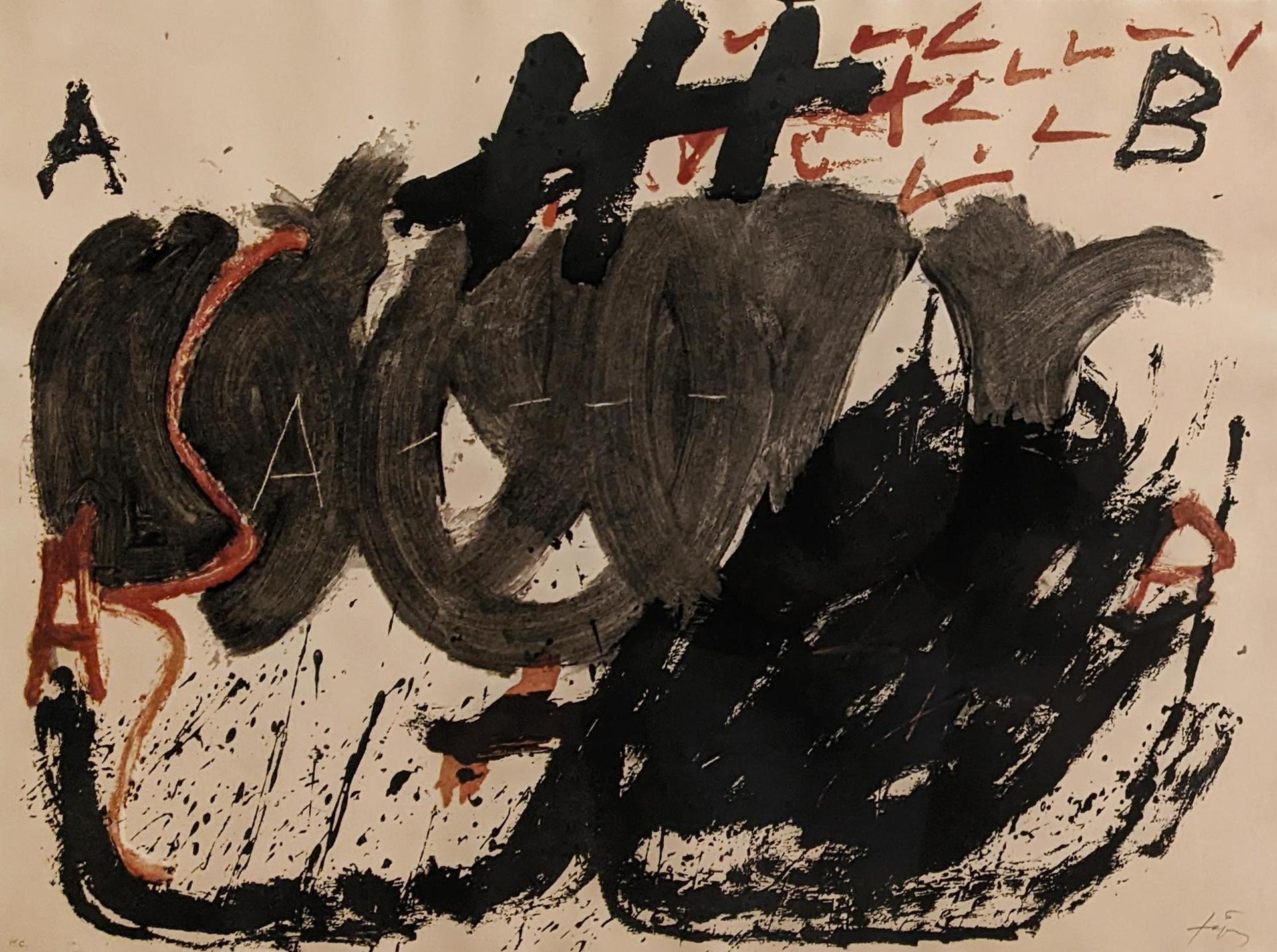 Antoni Tàpies (1923-2012) - Espiral (Negre y Roig), 1976