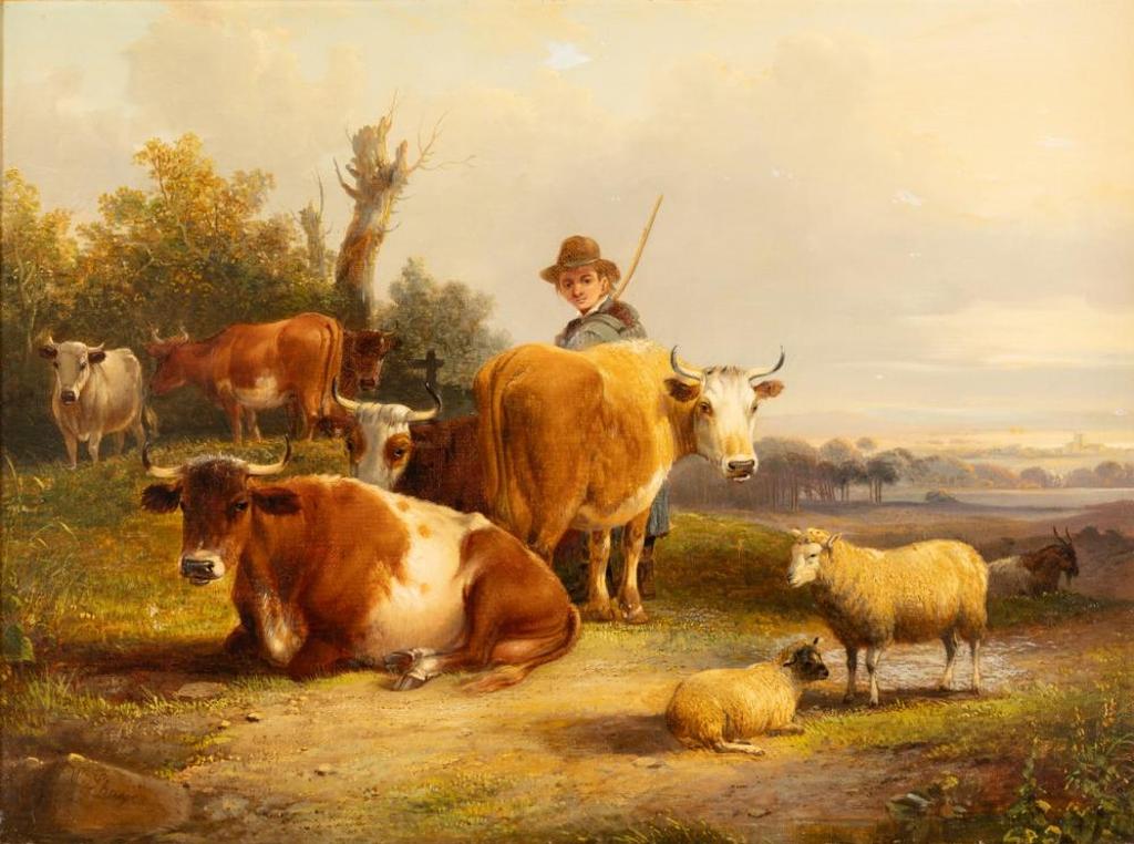 William Joseph Shayer (1787-1879) - Untitled - Young Boy with Cows