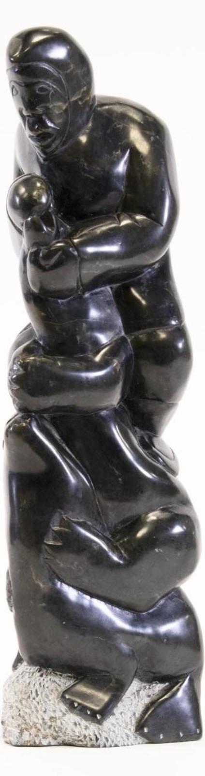 Adamie Ningeok (1948) - Three Figure Totem (Seal, Bear, Man); 1982