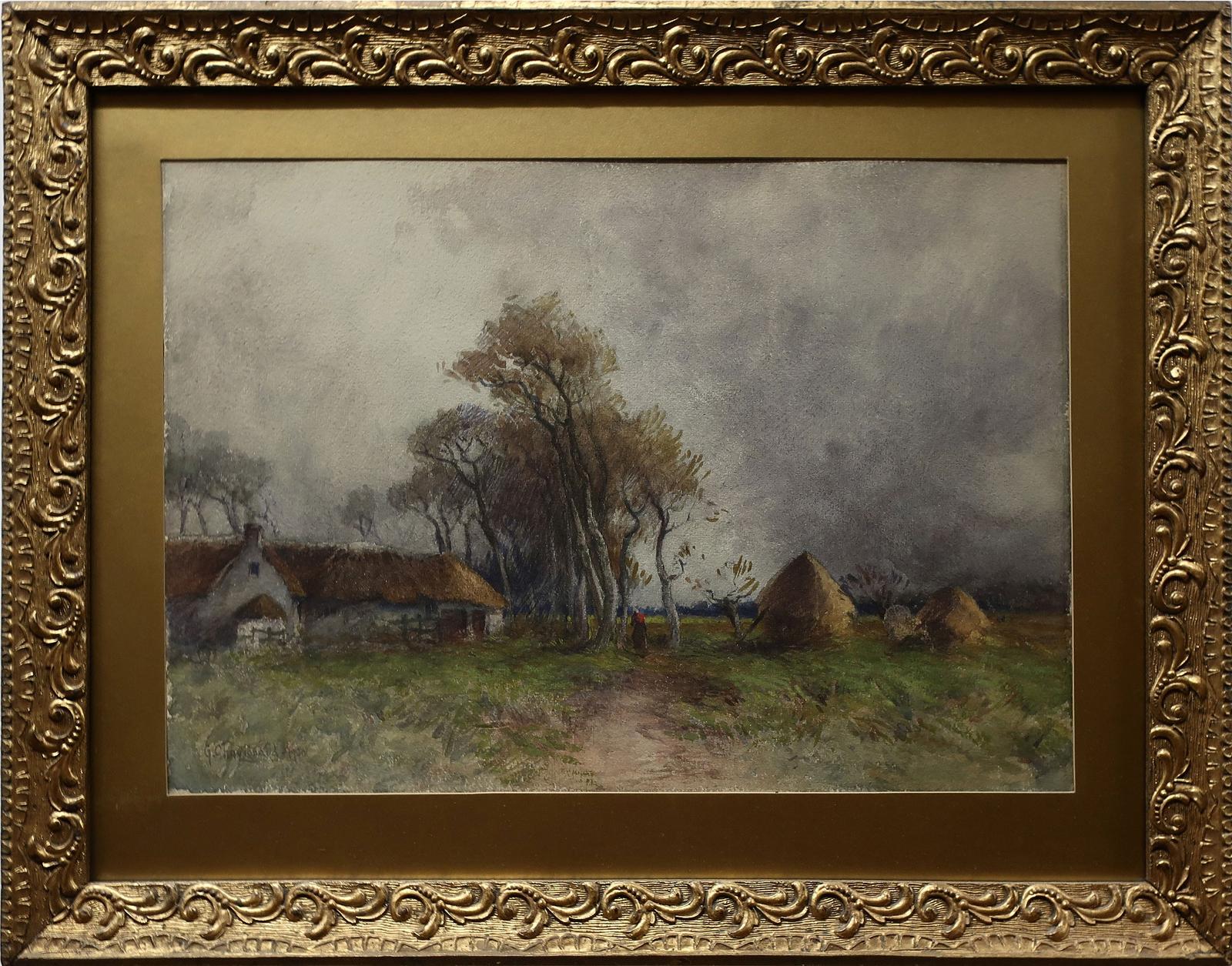 Georges Chavignaud (1865-1944) - Dutch Farm With Haystacks