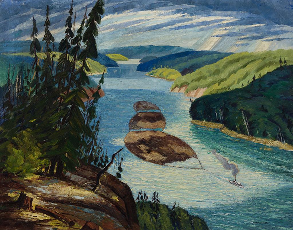 Donald Mackay Houstoun (1916-2004) - Towing Logs