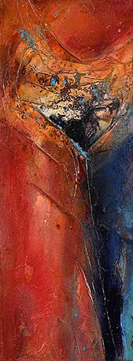 Barbara Akins - Untitled - Red and Blue Abstract