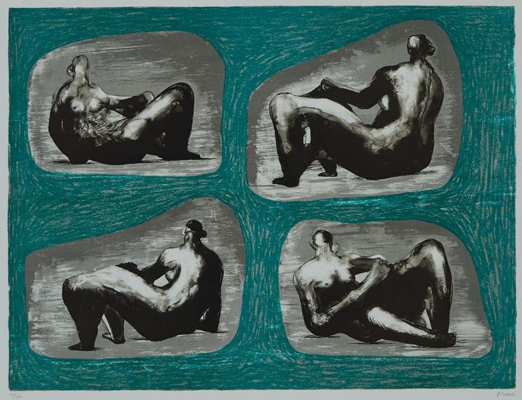 Henry Spencer Moore (1898-1986) - Four Reclining Figures - Caves, 1974 [cramer, 335]
