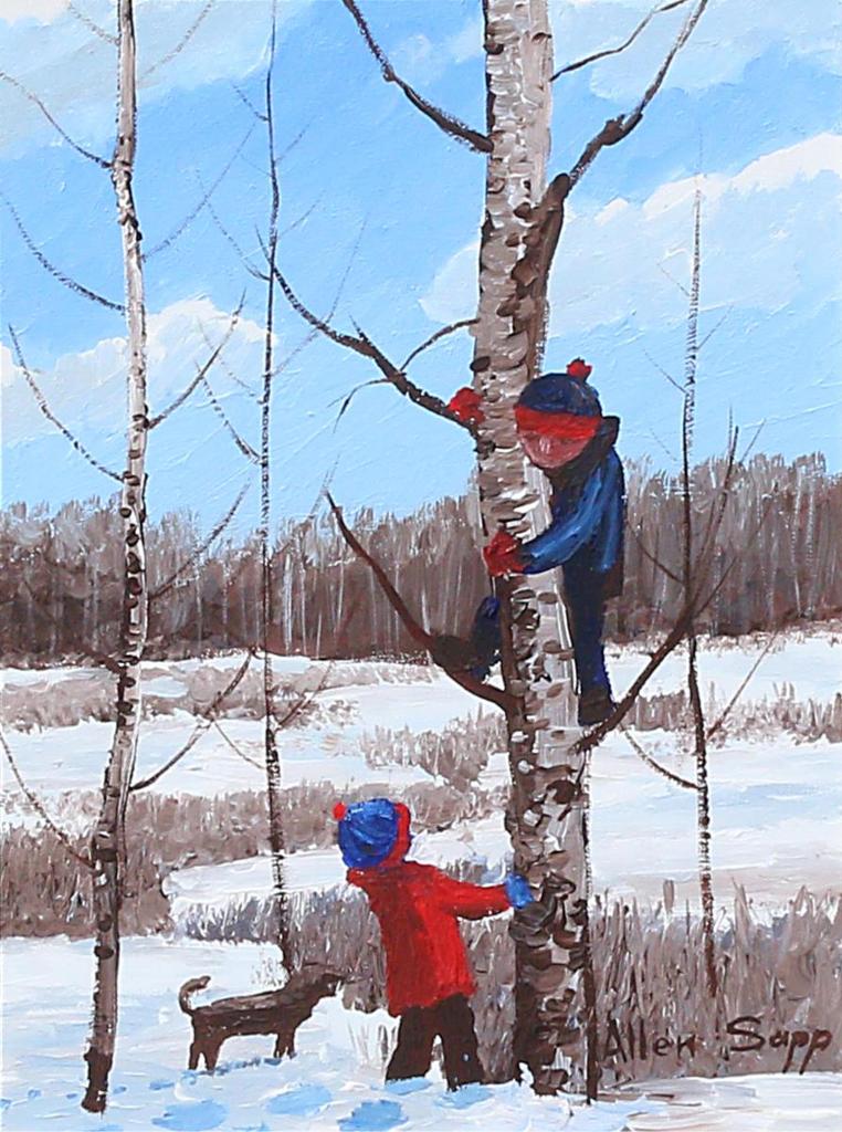 Allen Fredrick Sapp (1929-2015) - One Boy Climbing A Tree