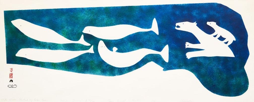 Sheouak Petaulassie (1923-1961) - White Whale Startled by Polar Bear