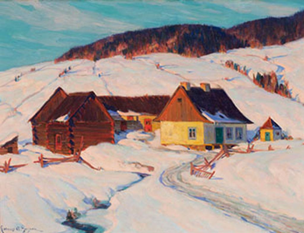 Clarence Alphonse Gagnon (1881-1942) - Late Afternoon Sun (House and Brook)