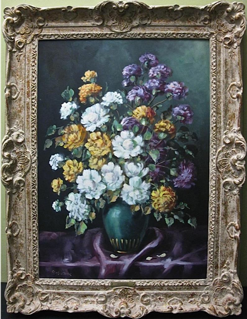 G. Hunther - Flowers In A Turquoise Vase