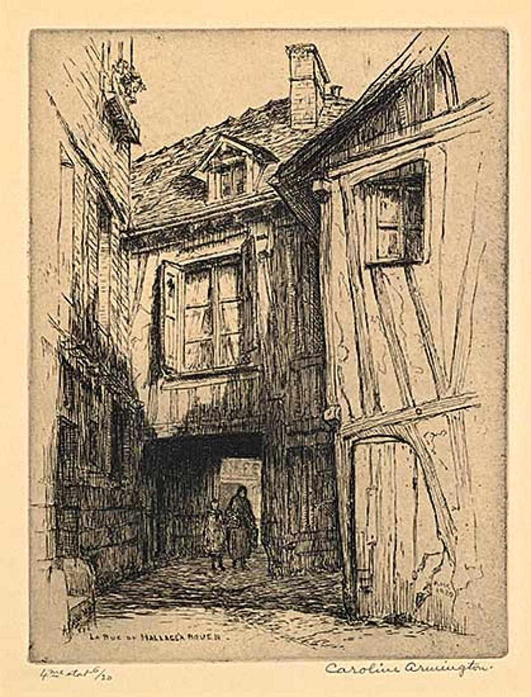 Caroline Helena Armington (1875-1939) - La Rue du Hallagea, Rouen #6/20 [4th State]