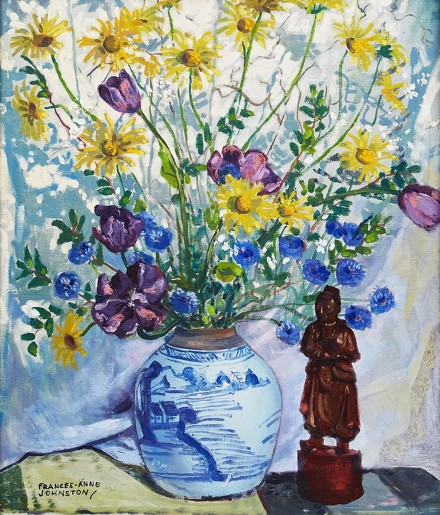 Frances Anne Johnston (1910-1987) - Flowers in Chinese Bowl with Chinese Figure