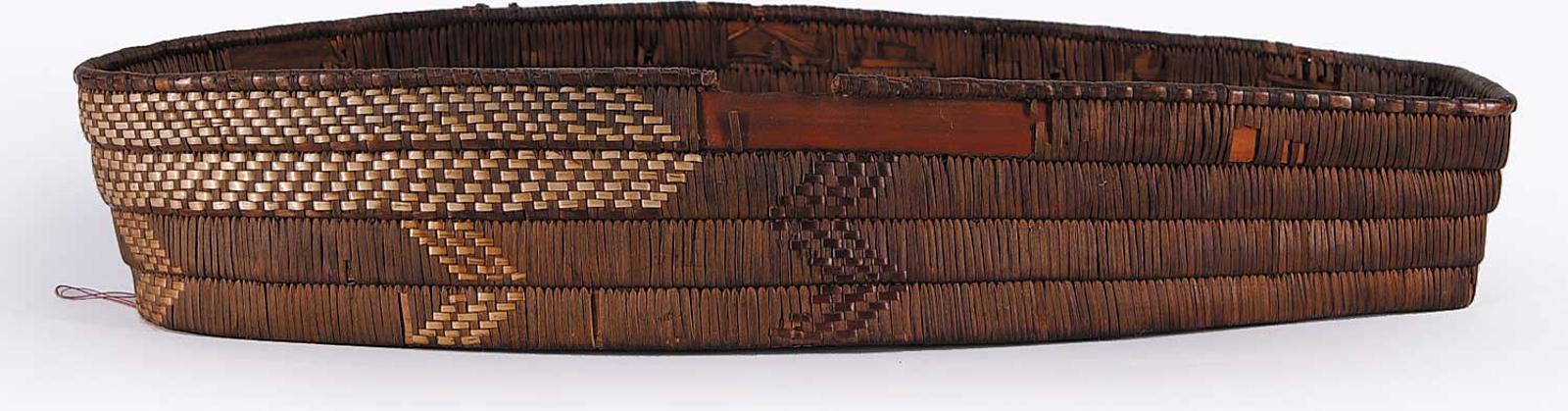 First Nations Basket School - Three Tone Basket Squared at One End