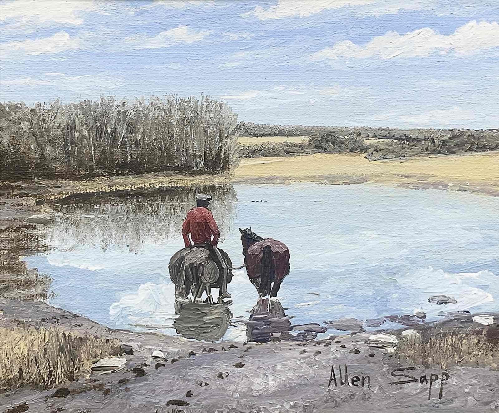 Allen Fredrick Sapp (1929-2015) - Watering His Horses; 1977