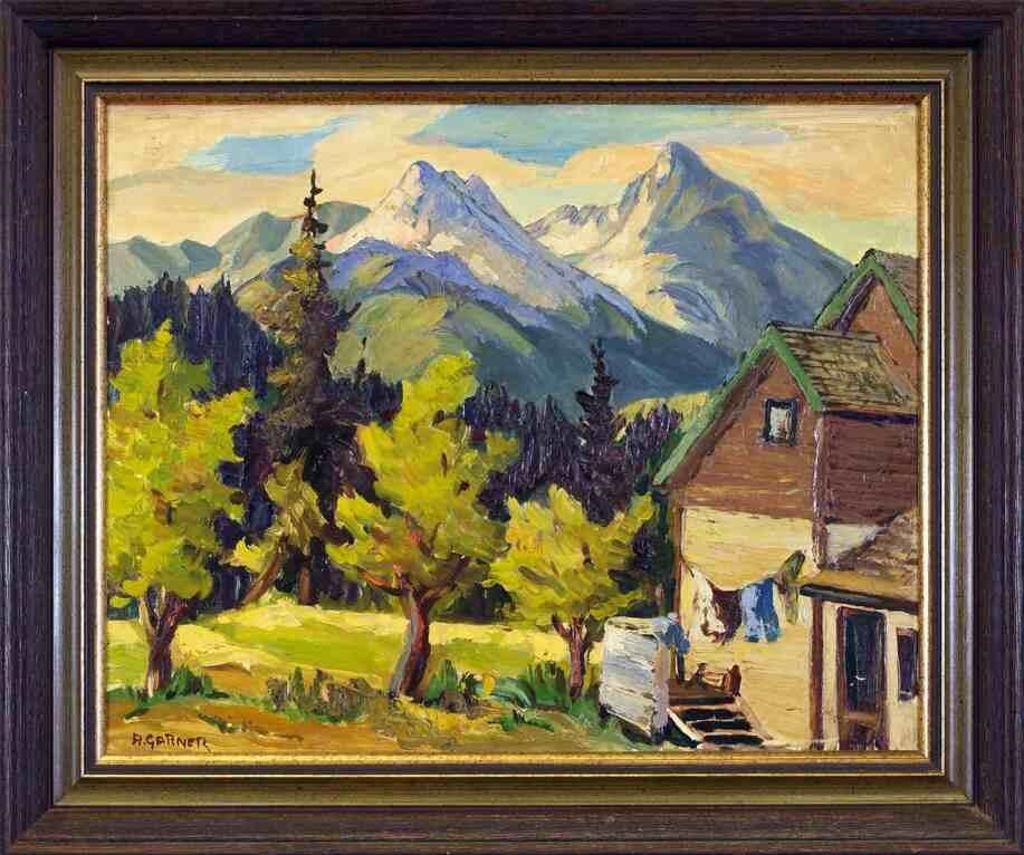 Alec John Garner (1897-1995) - Untitled, Cabin in the Kootenays
