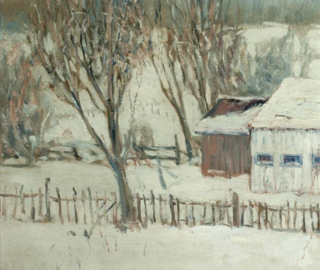 Frederick William Hutchison (1871-1953) - Barns in Winter