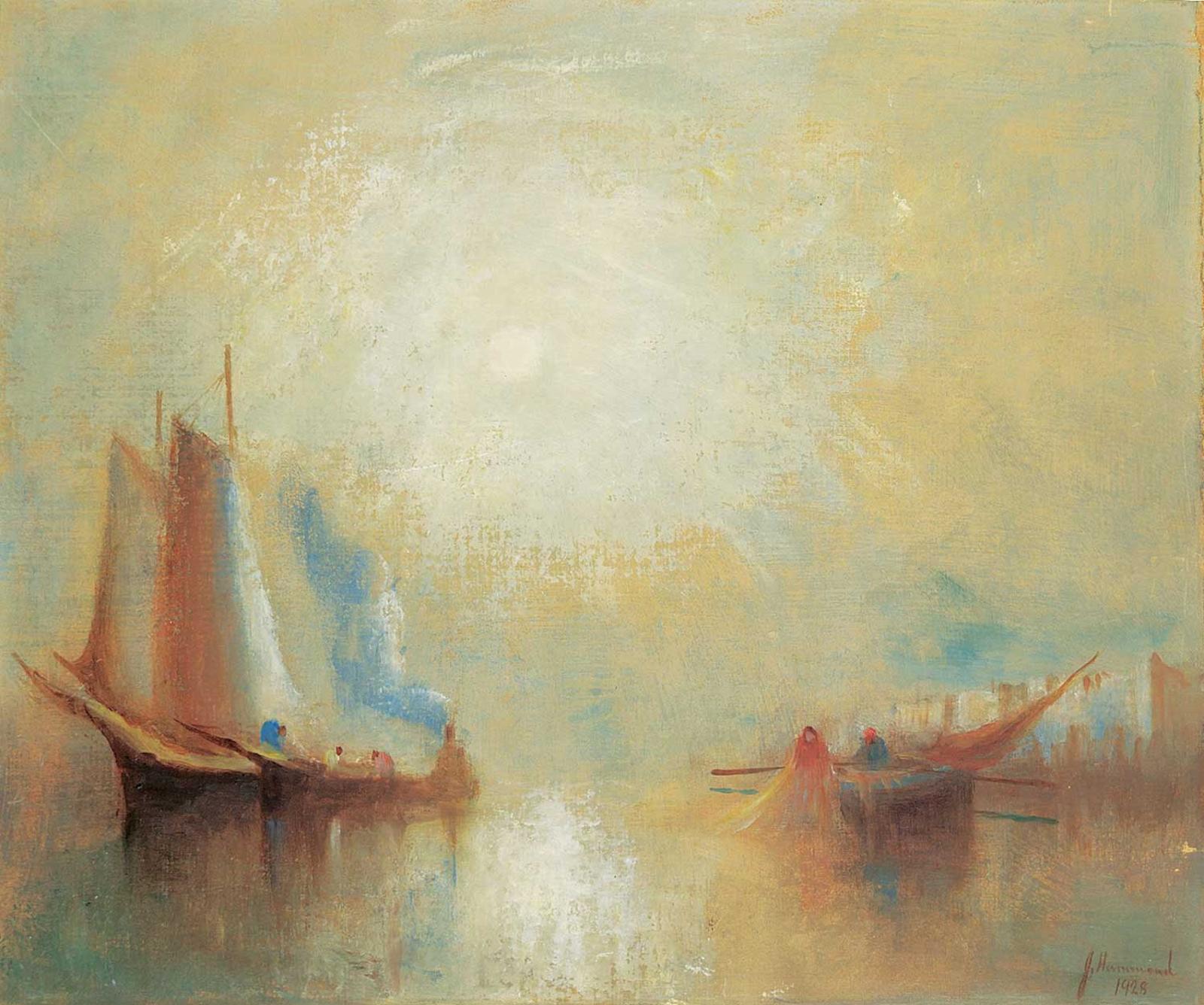 John A. Hammond (1843-1939) - Untitled - Misty Harbour