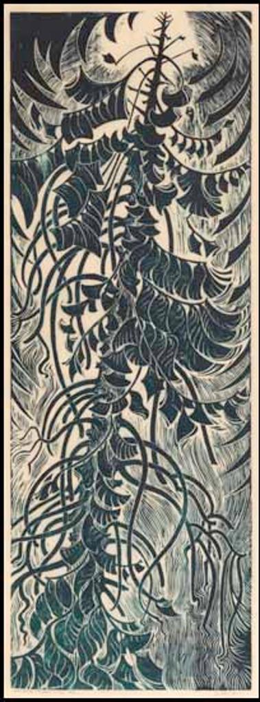 Sybil Andrews (1898-1992) - Western Red Cedar: The Passage of Time (Green)