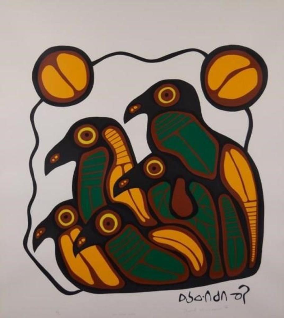 Norval H. Morrisseau (1931-2007) - FIVE BROWN BIRDS