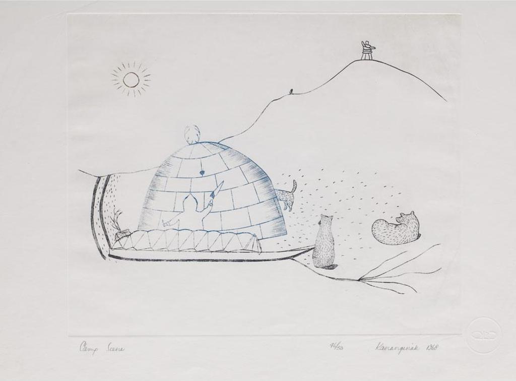 Kananginak Pootoogook (1935-2010) - Camp Scene