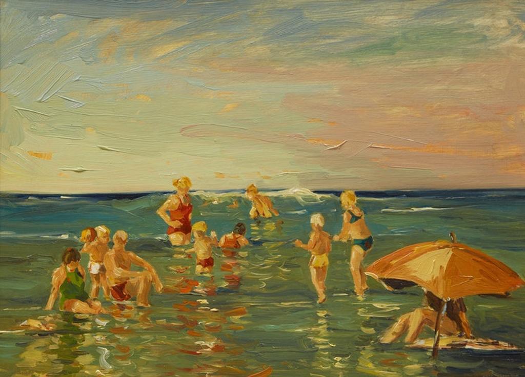 Arto Yuzbasiyan (1948) - Jersey Shore Beach Scene (1983)