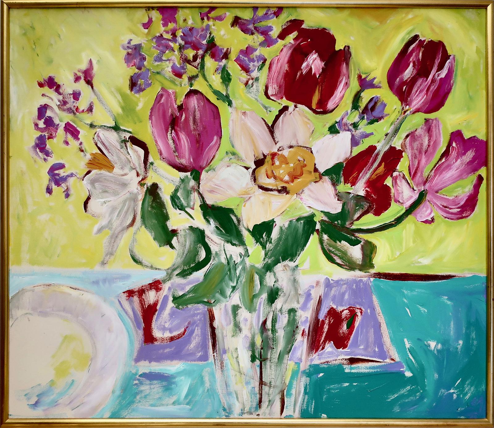 Denise Ireland (1949) - Untitled (Tulips In A Vase)