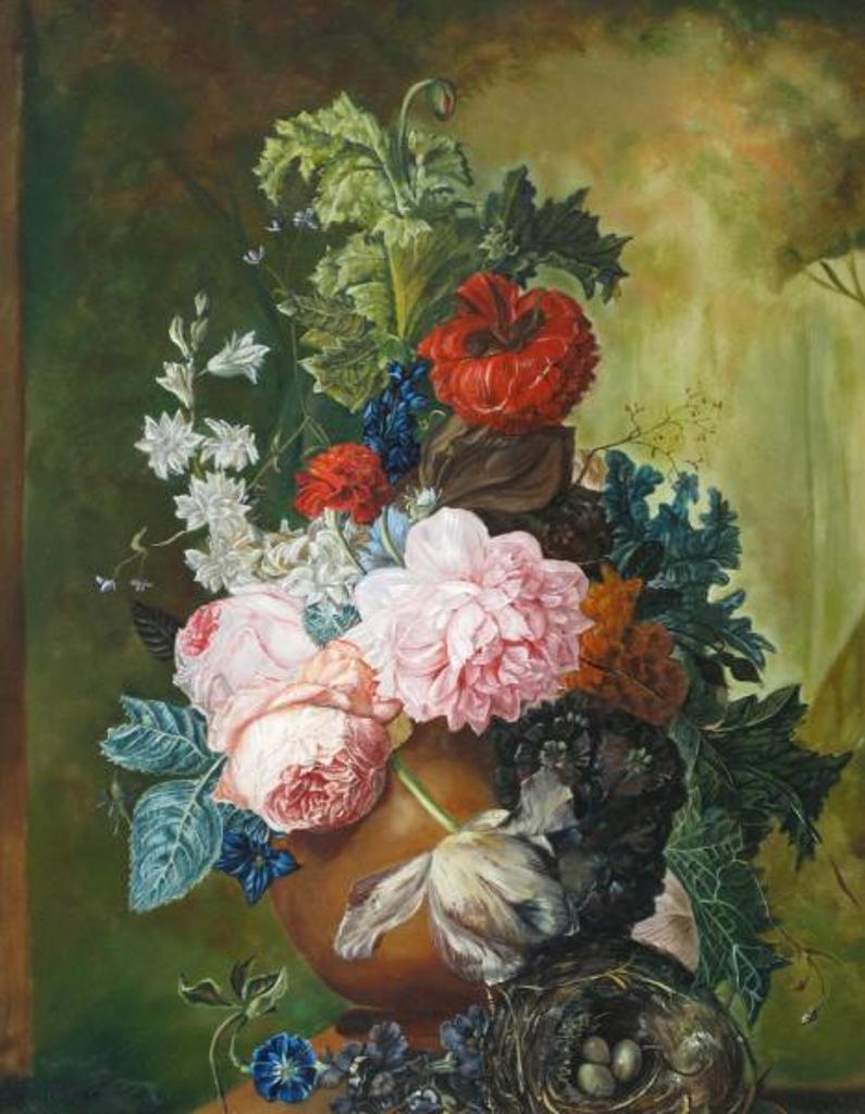 Ron Zdriluk - Floral Still Life With Birds Nest