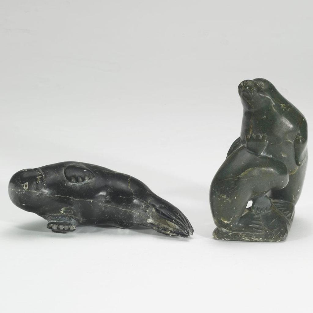 Isa Kasudluak (1917-1998) - Seal With Young And Lying Seal