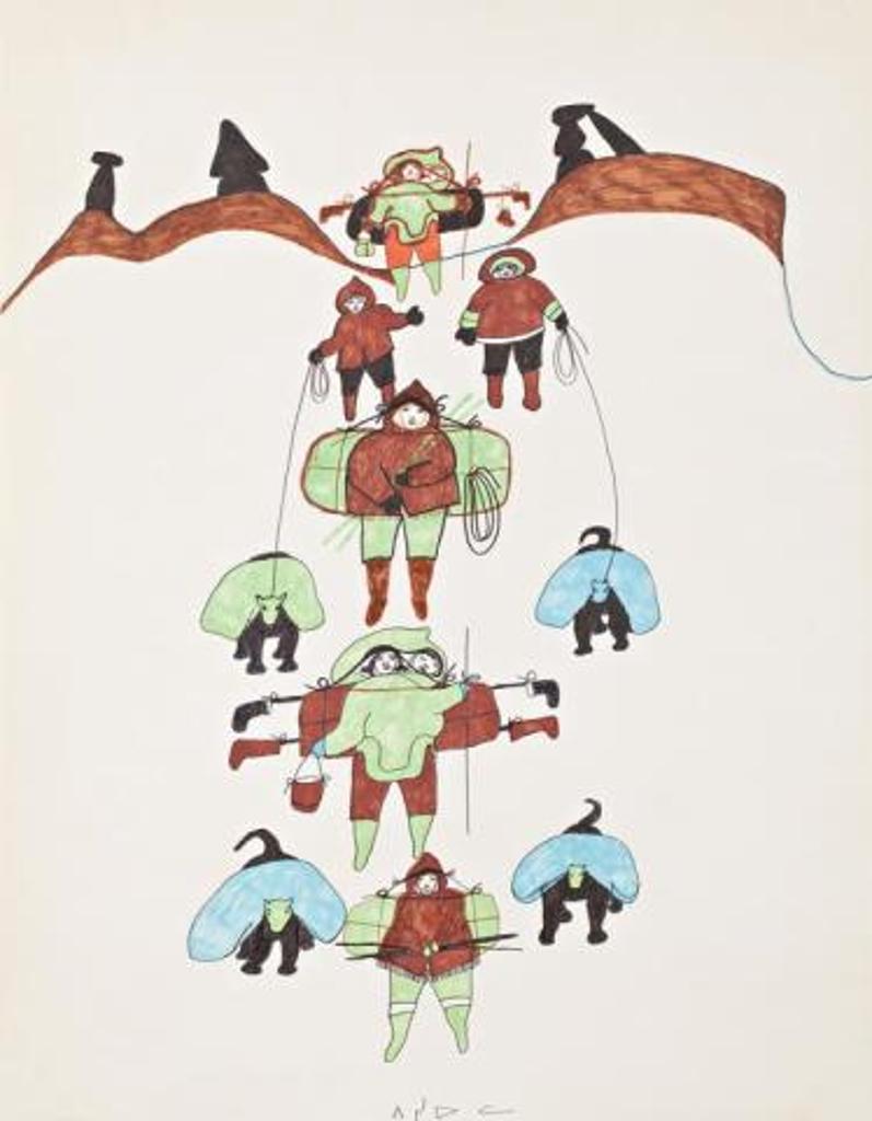 Pitseolak Ashoona (1904-1983) - Inuit Moving Camp