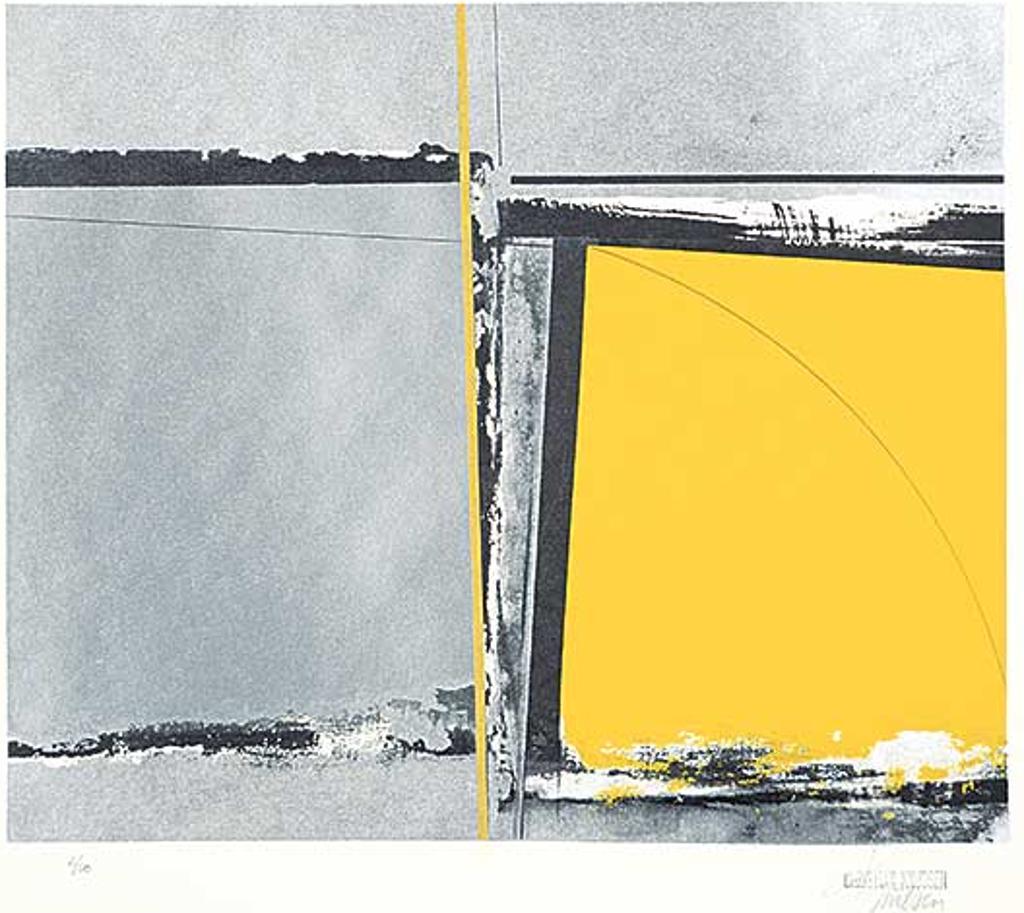 Niels Christian Knudsen (1945) - Untitled - Silver and Yellow Abstract #2/60