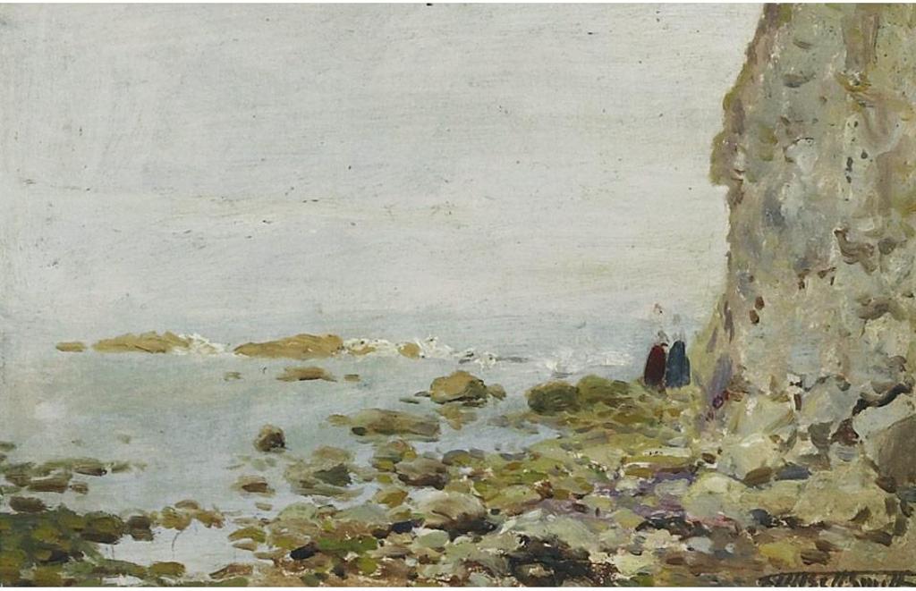 Frederic Martlett Bell-Smith (1846-1923) - Rocky Coast With Two Figures