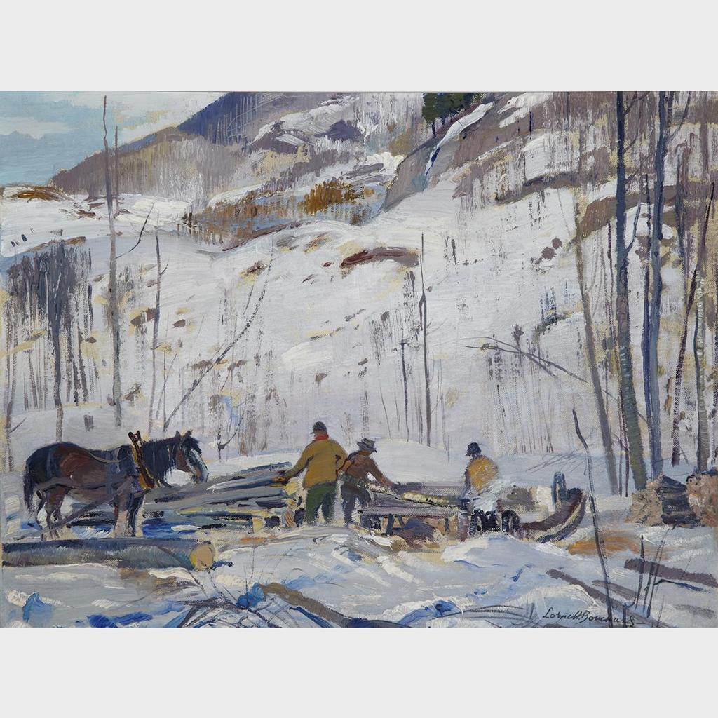 George Lorne Holland Bouchard (1913-1978) - Sawing Wood Near Huberdeau