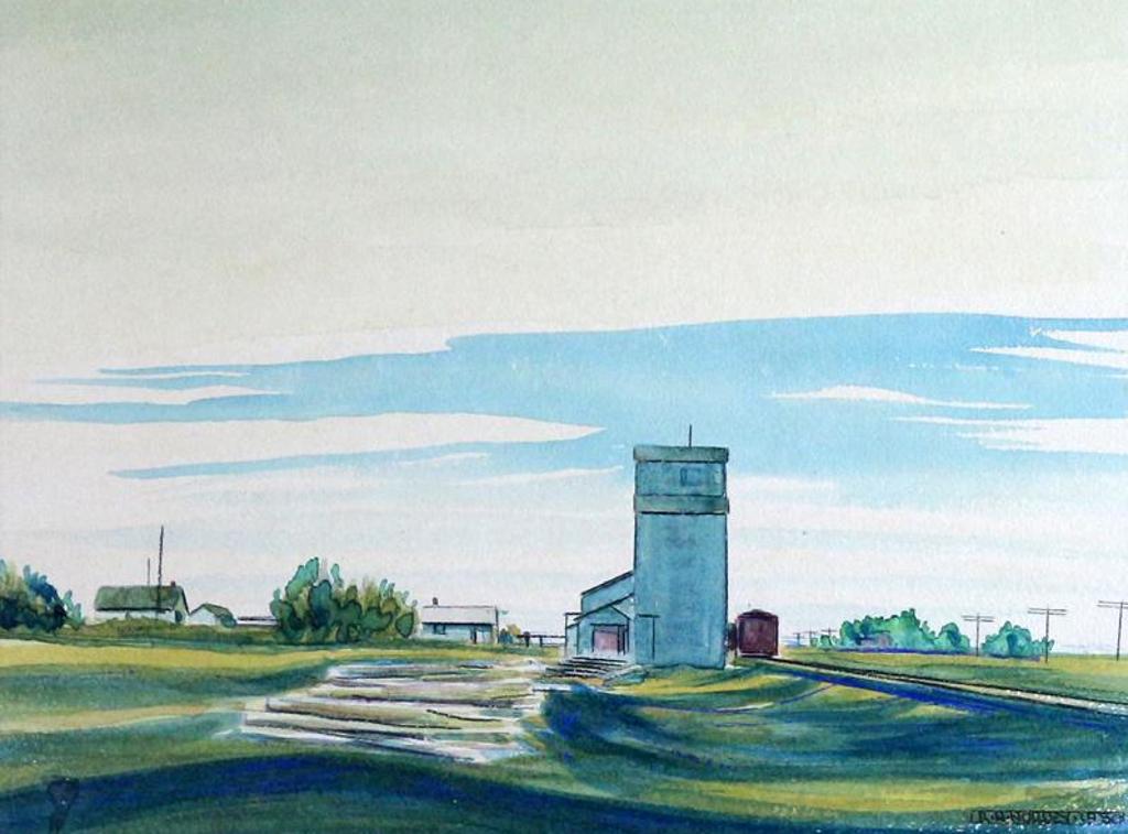 Robert Newton Hurley (1894-1980) - Farm And Grain Elevator